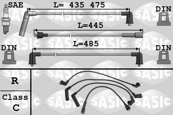 Sasic 9286063 - Комплект проводов зажигания autosila-amz.com
