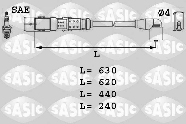 Sasic 9286012 - Комплект проводов зажигания autosila-amz.com