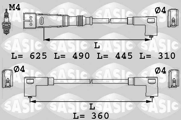 Sasic 9286034 - Комплект проводов зажигания autosila-amz.com