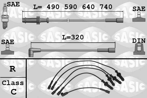 Sasic 9280004 - Комплект проводов зажигания autosila-amz.com