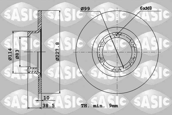 Sasic 4004240J - Диск тормозной (комплект) autosila-amz.com