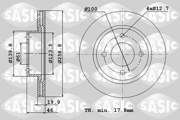 Sasic 4004256J - Тормозной диск autosila-amz.com