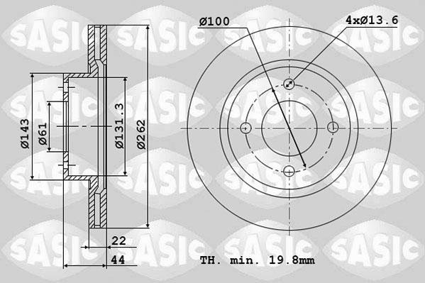 Sasic 4004273J - Тормозной диск autosila-amz.com