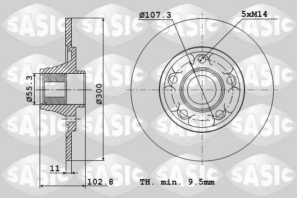 Sasic 6104046 - Тормозной диск autosila-amz.com