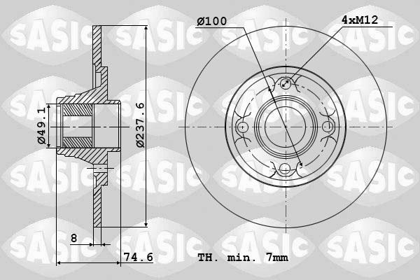 Sasic 6104042 - Тормозной диск autosila-amz.com
