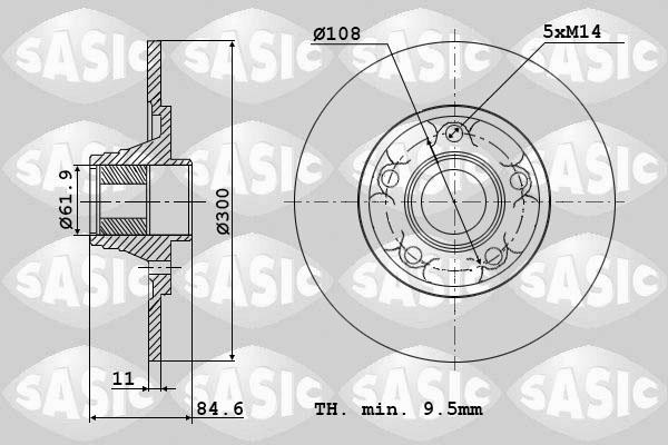 Sasic 6104006 - Тормозной диск autosila-amz.com