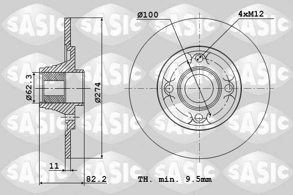 Sasic 6104013 - Тормозной диск autosila-amz.com