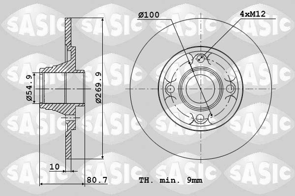 Sasic 6104012 - Тормозной диск autosila-amz.com