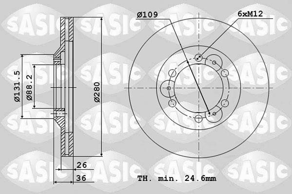 Sasic 6106092 - Тормозной диск autosila-amz.com