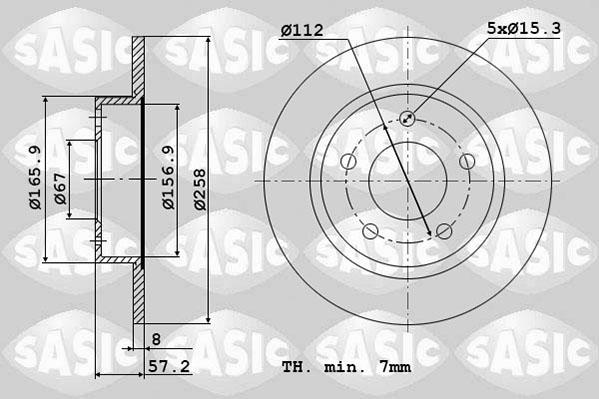 Sasic 6106053 - Тормозной диск autosila-amz.com