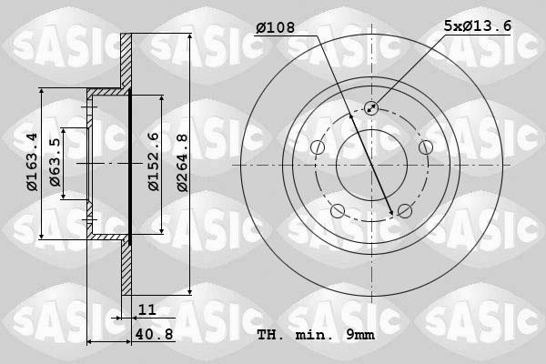 Sasic 6106009 - Тормозной диск autosila-amz.com