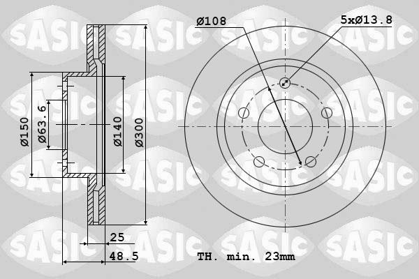 Sasic 6106008 - Тормозной диск autosila-amz.com