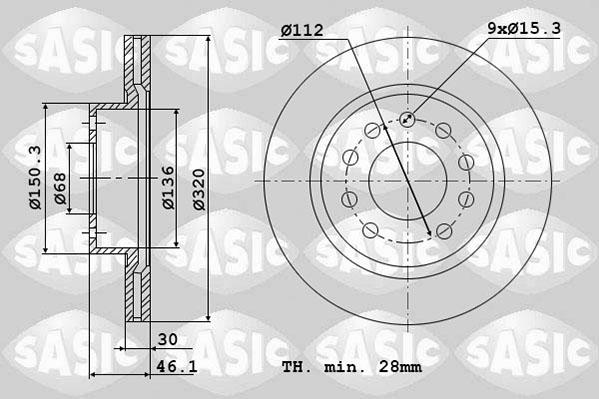 Sasic 6106034 - Тормозной диск autosila-amz.com