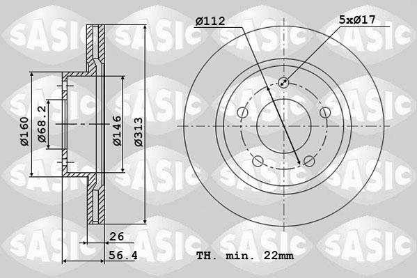 Sasic 6106032 - Тормозной диск autosila-amz.com