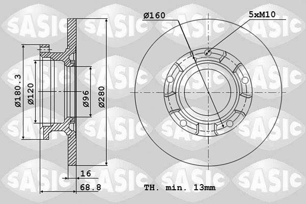 Sasic 6106145 - Тормозной диск autosila-amz.com