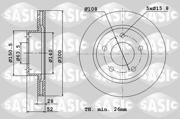 Sasic 6106147 - Тормозной диск autosila-amz.com