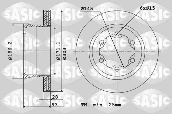 Sasic 6106103 - Тормозной диск autosila-amz.com