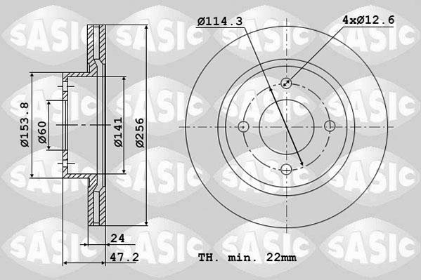 Sasic 6106112 - Тормозной диск autosila-amz.com