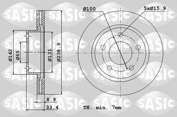 Sasic 6106181 - Тормозной диск autosila-amz.com