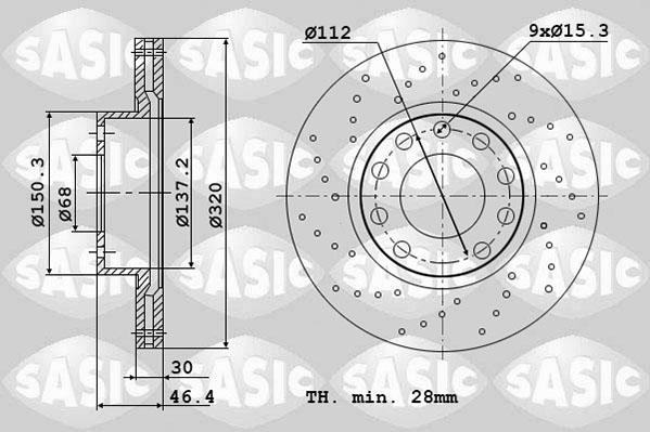 Sasic 6106183 - Тормозной диск autosila-amz.com