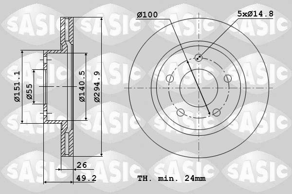 Sasic 6106124 - Тормозной диск autosila-amz.com