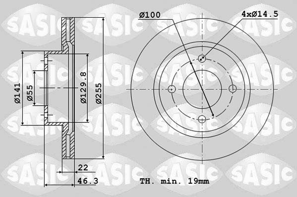 Sasic 6106125 - Тормозной диск autosila-amz.com