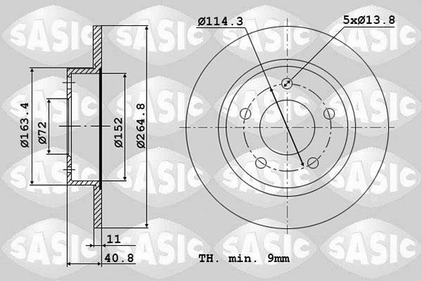 Sasic 6106354 - Тормозной диск autosila-amz.com