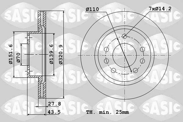 Sasic 6106355 - Тормозной диск autosila-amz.com