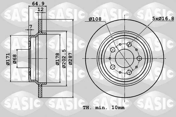Sasic 6106360 - Тормозной диск autosila-amz.com
