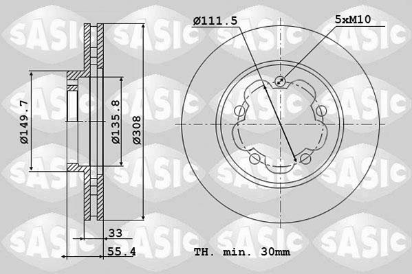 Sasic 6106300 - Тормозной диск autosila-amz.com