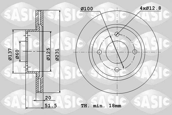 Sasic 6106318 - Тормозной диск autosila-amz.com