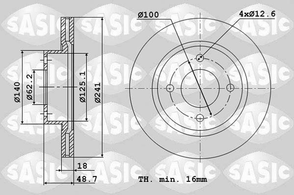 Sasic 6106335 - Тормозной диск autosila-amz.com