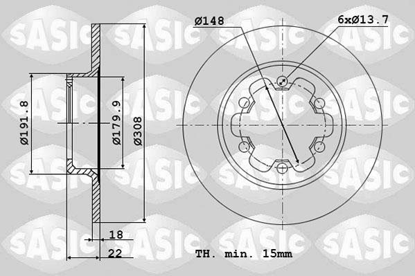 Sasic 6106299 - Тормозной диск autosila-amz.com