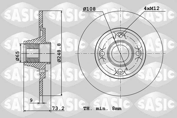 Sasic 6100007 - Тормозной диск autosila-amz.com
