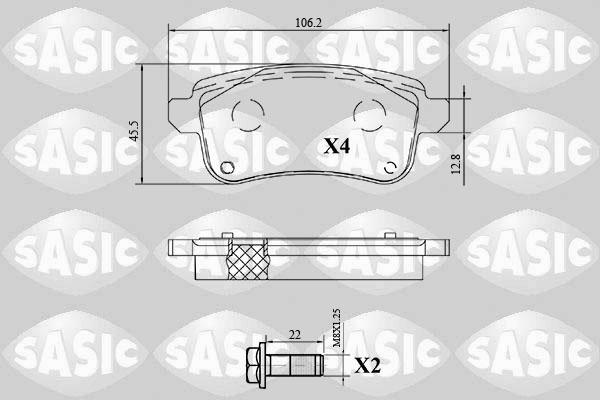 Sasic 6214049 - Тормозные колодки, дисковые, комплект autosila-amz.com