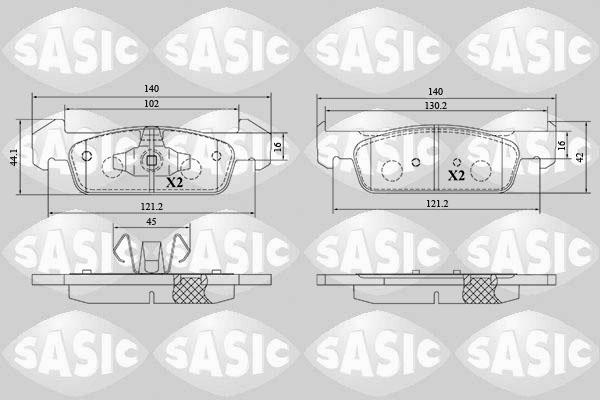 Sasic 6214050 - Тормозные колодки, дисковые, комплект autosila-amz.com