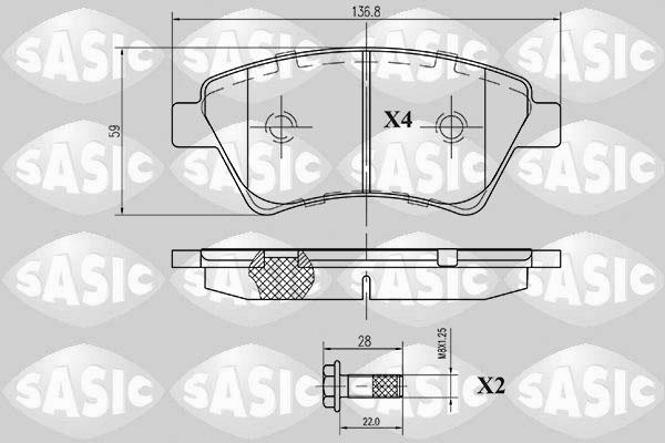 Sasic 6214006 - Тормозные колодки, дисковые, комплект autosila-amz.com