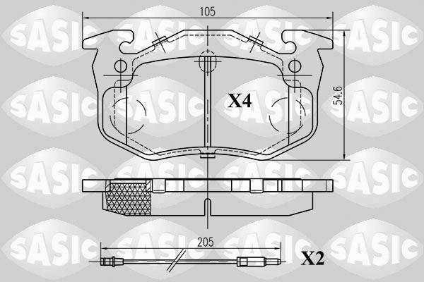 Sasic 6214001 - Тормозные колодки, дисковые, комплект autosila-amz.com