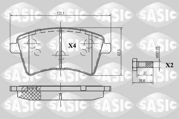 Sasic 6214016 - Тормозные колодки, дисковые, комплект autosila-amz.com