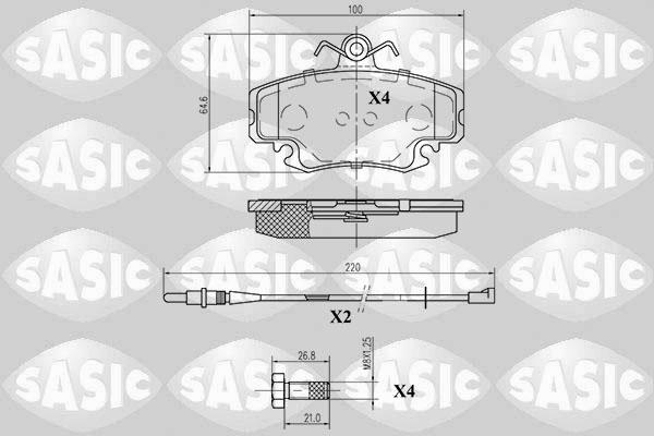 Sasic 6214010 - Тормозные колодки, дисковые, комплект autosila-amz.com