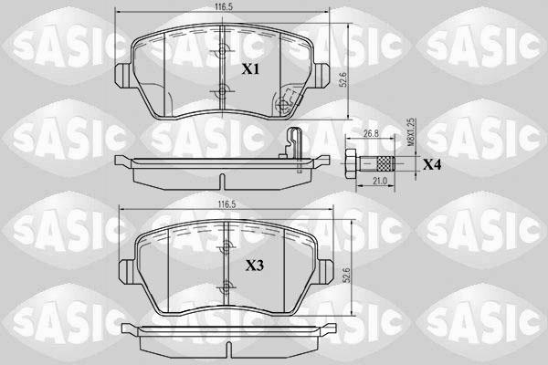 Sasic 6214011 - Тормозные колодки, дисковые, комплект autosila-amz.com