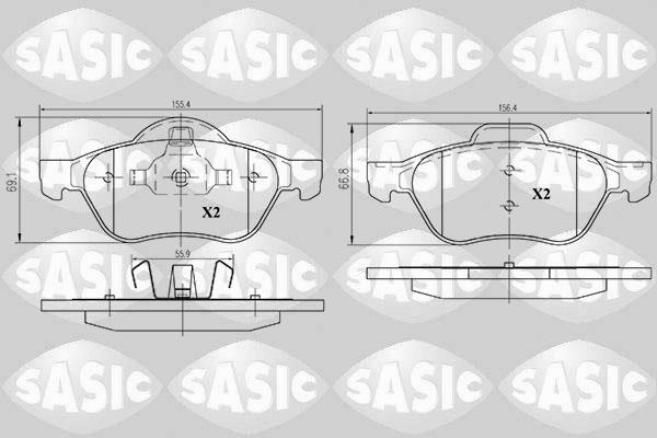 Sasic 6214018 - Тормозные колодки, дисковые, комплект autosila-amz.com