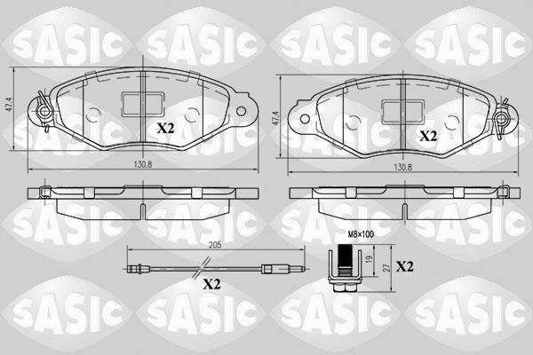 Sasic 6214012 - Тормозные колодки, дисковые, комплект autosila-amz.com