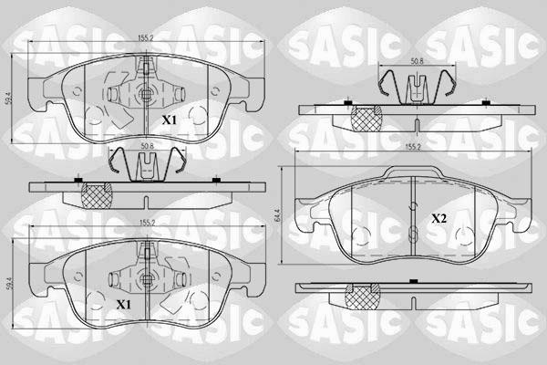 Sasic 6214017 - Тормозные колодки, дисковые, комплект autosila-amz.com