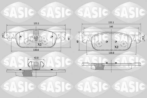 Sasic 6214037 - Тормозные колодки, дисковые, комплект autosila-amz.com