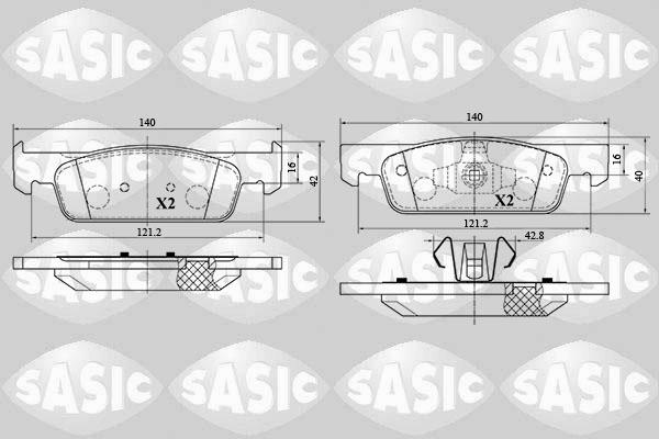 Sasic 6214029 - Тормозные колодки, дисковые, комплект autosila-amz.com