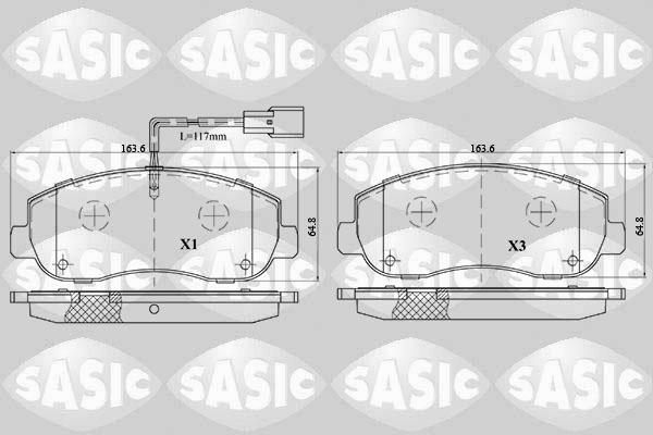 Sasic 6214022 - Тормозные колодки, дисковые, комплект autosila-amz.com