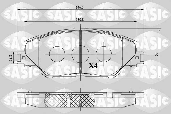 Sasic 6216091 - Тормозные колодки, дисковые, комплект autosila-amz.com