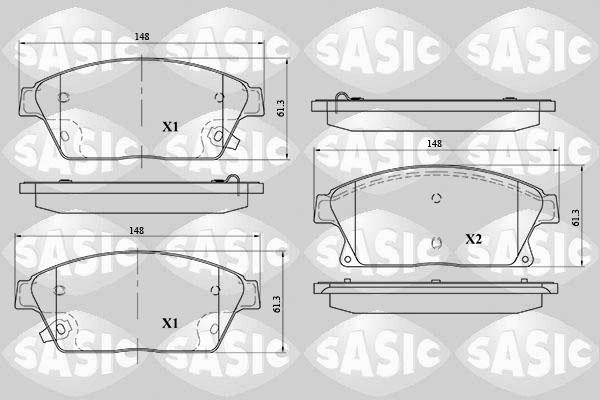 Sasic 6216098 - Тормозные колодки, дисковые, комплект autosila-amz.com