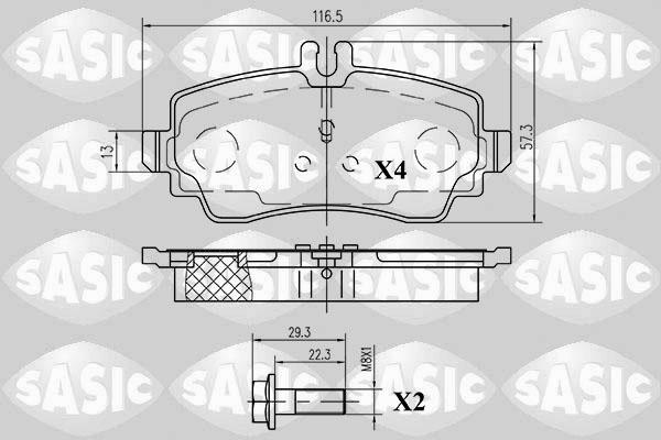 Sasic 6216044 - Тормозные колодки, дисковые, комплект autosila-amz.com